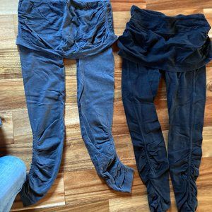 Athleta skirted tights (black + gray size small) + Athleta black skort medium